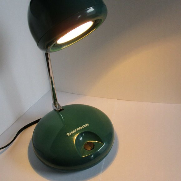 Vintage 90's Mid Century Look Tensor Atomic Eyeball Lamp Light Avocado BlueGreen - Picture 5 of 6